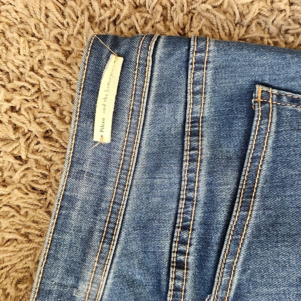 Anthropologie Pilcro Letterpress Jeans 27 Utility High Rise Cropped Bootcut Blue - Picture 8 of 9